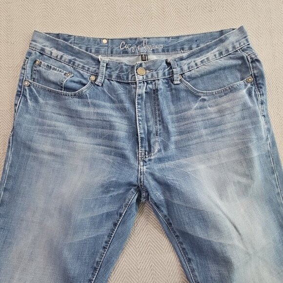Chip & Pepper Ike Jeans Men 38x32  Relaxed Straight Whiskered Denim Pants EUC - Picture 9 of 16
